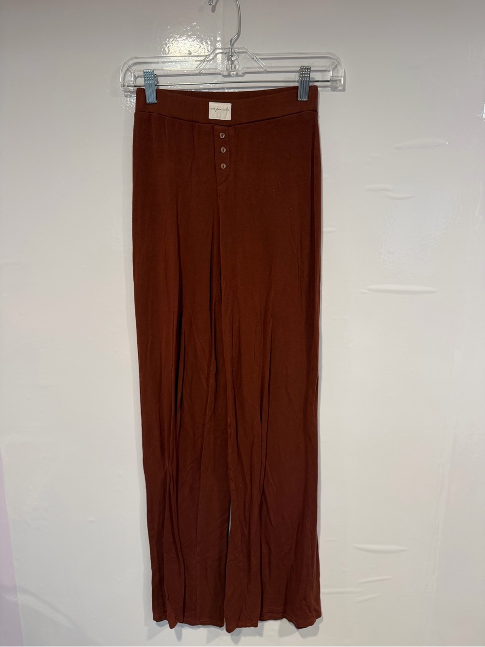 Wide Leg Button Front Out from Under Pants - Rust Brown